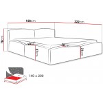 Επενδυμένο Κρεβάτι Mirala-Εκρού-140 x 200