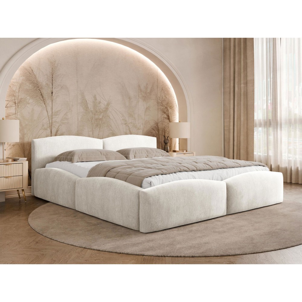 Επενδυμένο Κρεβάτι Mirala-Εκρού-160 x 200