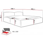 Επενδυμένο Κρεβάτι Mirala-Καφέ Ανοιχτό-140 x 200