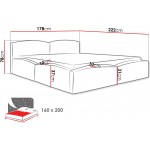 Επενδυμένο Κρεβάτι Mirala-Γκρι Σκούρο-160 x 200