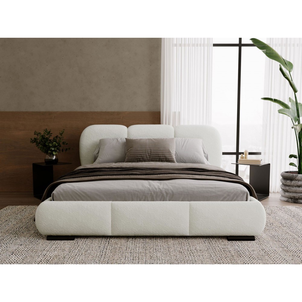 Επενδυμένο Κρεβάτι Rosa-Κρεμ-140 x 200