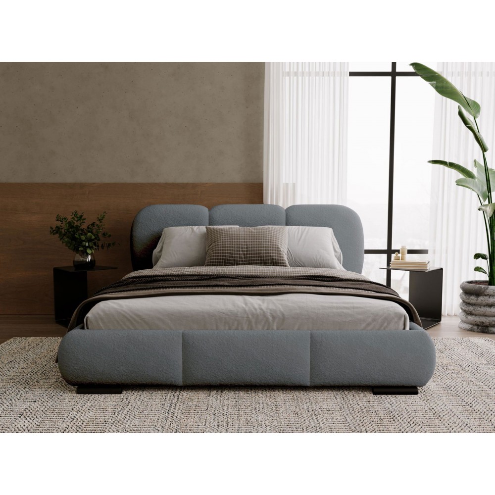 Επενδυμένο Κρεβάτι Rosa-Γκρι Σκούρο-160 x 200