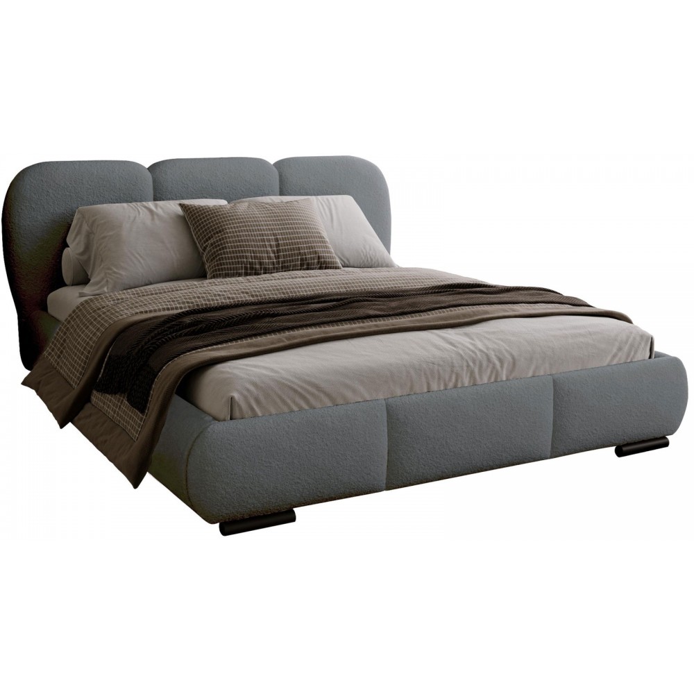 Επενδυμένο Κρεβάτι Rosa-Γκρι Σκούρο-180 x 200