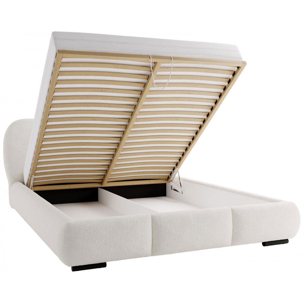 Επενδυμένο Κρεβάτι Rosa-Γκρι Σκούρο-180 x 200