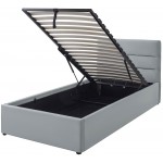 Επενδυμένο Κρεβάτι Lutko-Γκρι-90 x 200