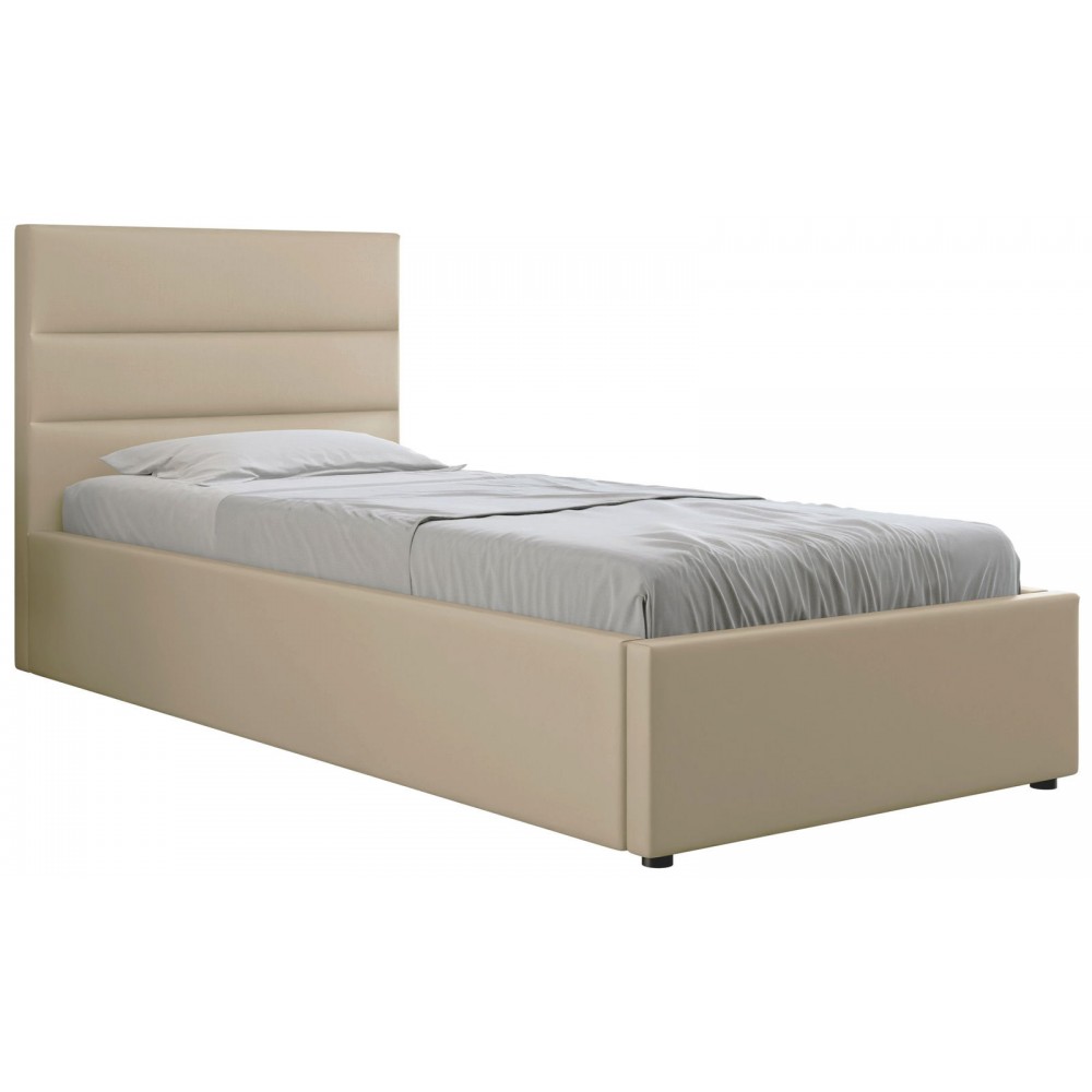 Επενδυμένο Κρεβάτι Lutko-Μπεζ-120 x 200