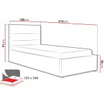 Επενδυμένο Κρεβάτι Lutko-Μπεζ-120 x 200