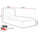 Επενδυμένο Κρεβάτι Lutko-Μπεζ-90 x 200