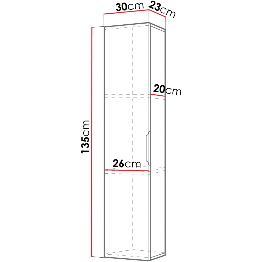 Στήλη μπάνιου Mogares 30x23x135