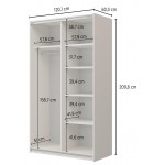 Ντουλάπα Square συρόμενη-Φυσικό 120x60x210