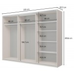 Ντουλάπα Square Plus συρόμενη-Γκρέζ 270x60x210