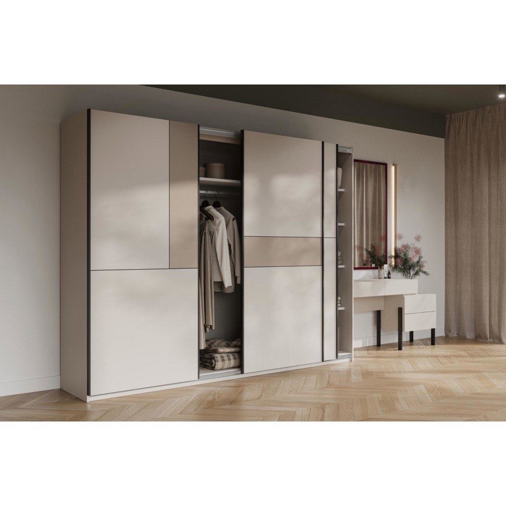 Ντουλάπα Square Plus συρόμενη-Γκρέζ 270x60x210