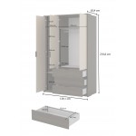 Ντουλάπα Lamon τρίφυλλη 139x63x217