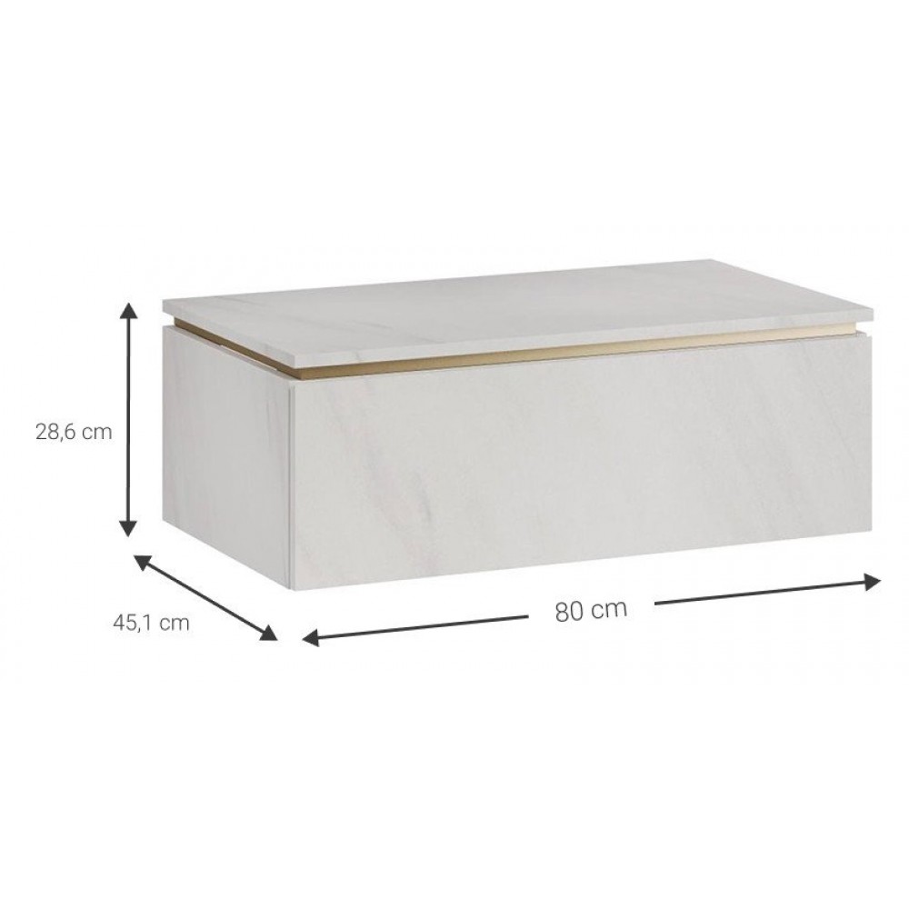 Πάγκος Dalmo-Λευκό Μάρμαρο 80x45.1x28.6