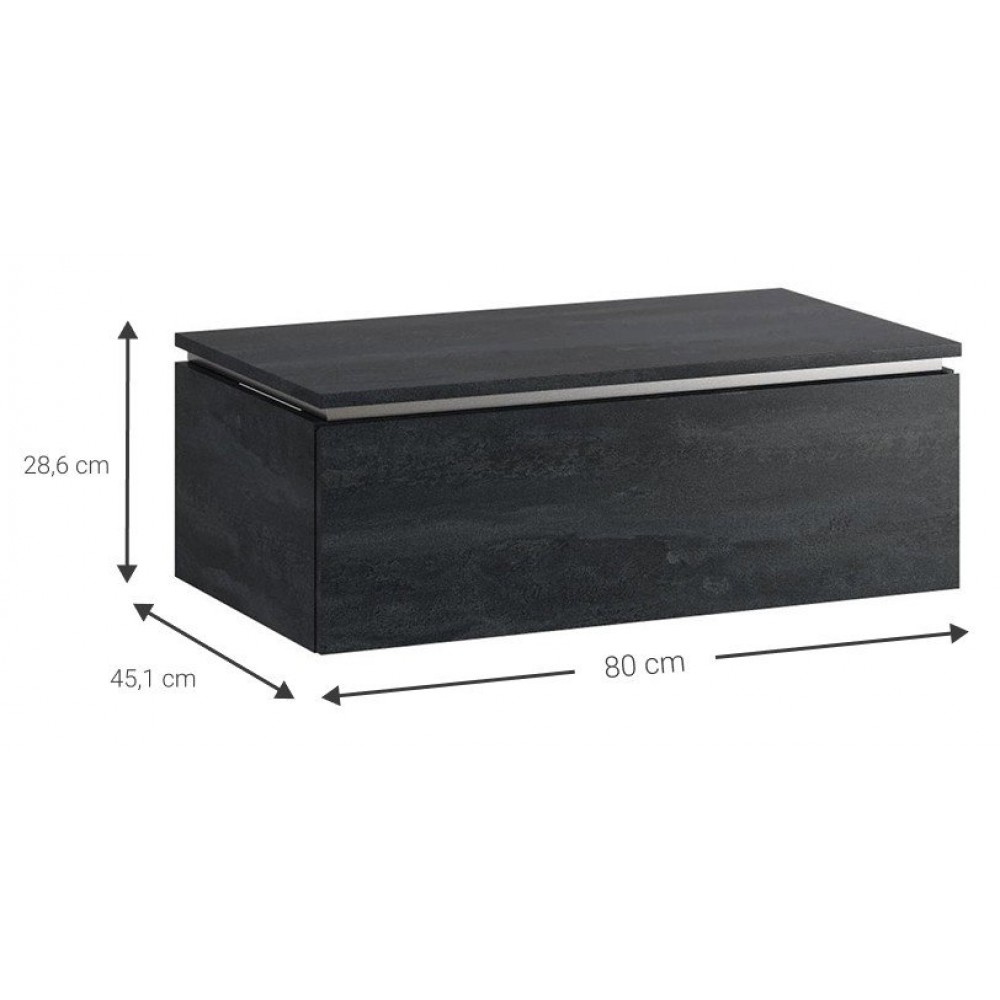 Πάγκος Dalmo-Μαύρο 80x45.1x28.6