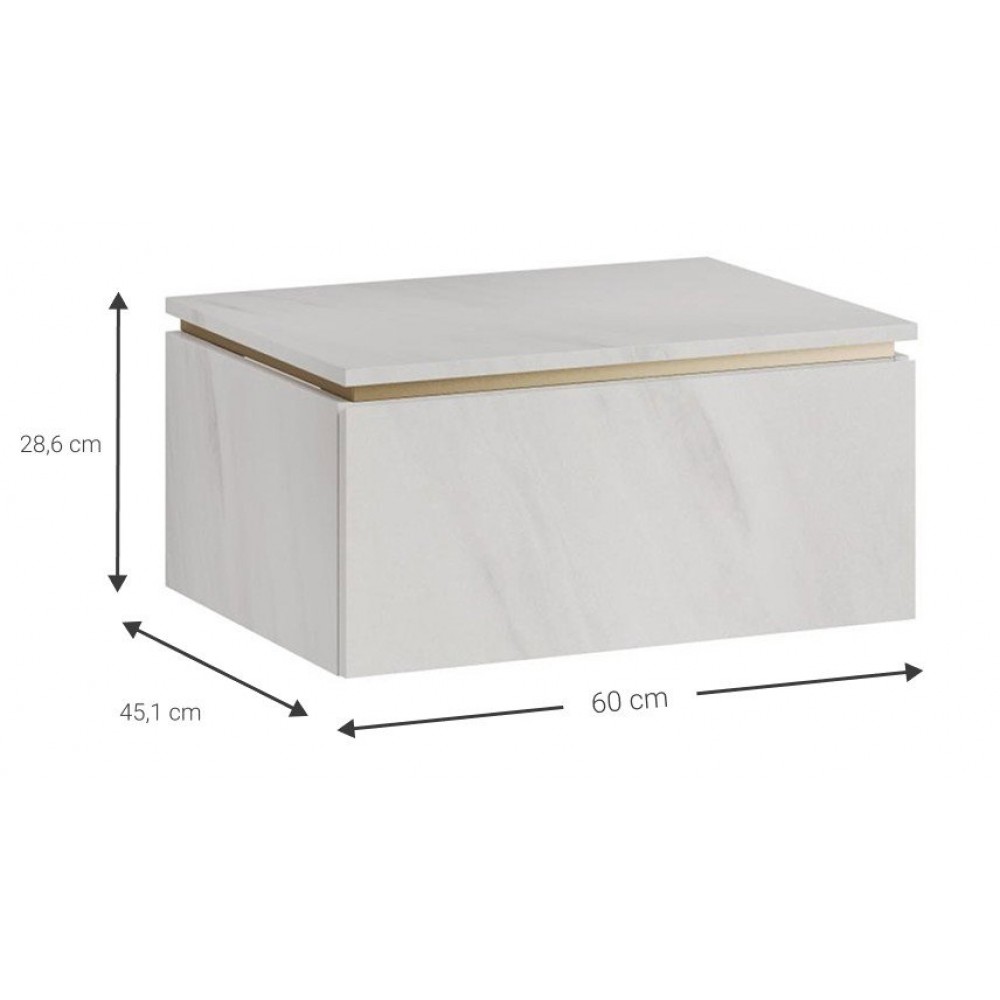 Πάγκος Dalmo Mini-Λευκό Μάρμαρο 60x45.1x28.6
