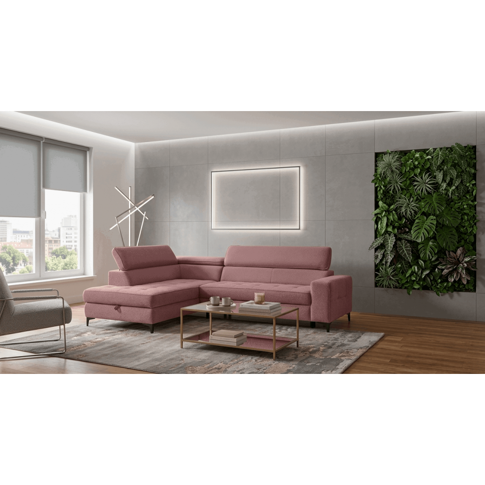 Γωνιακός Καναπές Nelora-Σάπιο μήλο-Δεξιά 251x96x70