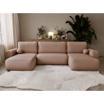 Γωνιακός Καναπές Filo-Καφέ 374x177x94