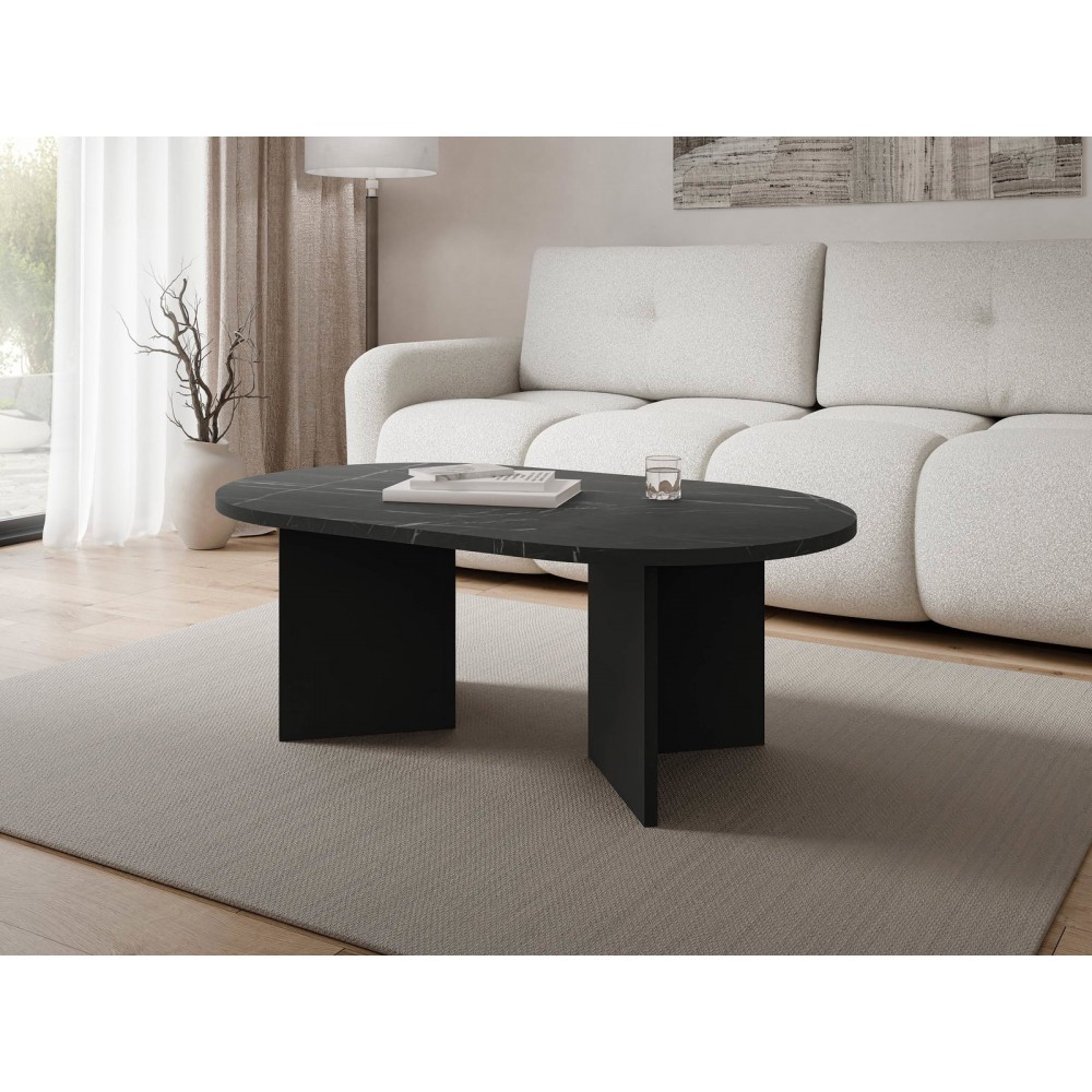 Τραπεζάκι Σαλονιου Gelizo-Μαύρο 110x65x52