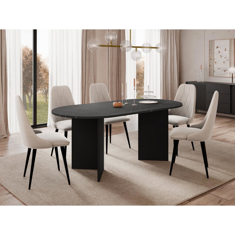 Τραπέζι Gelizo-Μαύρο 185x90x75