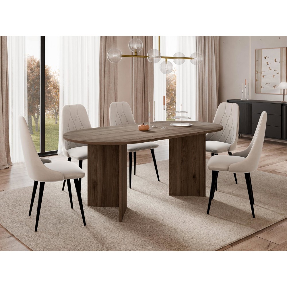 Τραπέζι Gelizo-Φυσικό Σκούρο 185x90x75