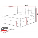 Επενδυμένο Κρεβάτι Luanda-Καφέ Ανοιχτό-140x200 206x112