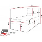 Επενδυμένο Κρεβάτι Luanda Single-Γκρι Ανοιχτό-100x200 206x112