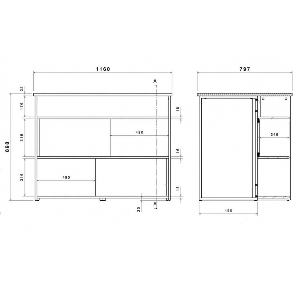 Τραπέζι Romeris 116x79.7x89.8