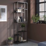 Βιβλιοθήκη Avensia-Μαύρο 60x28x198