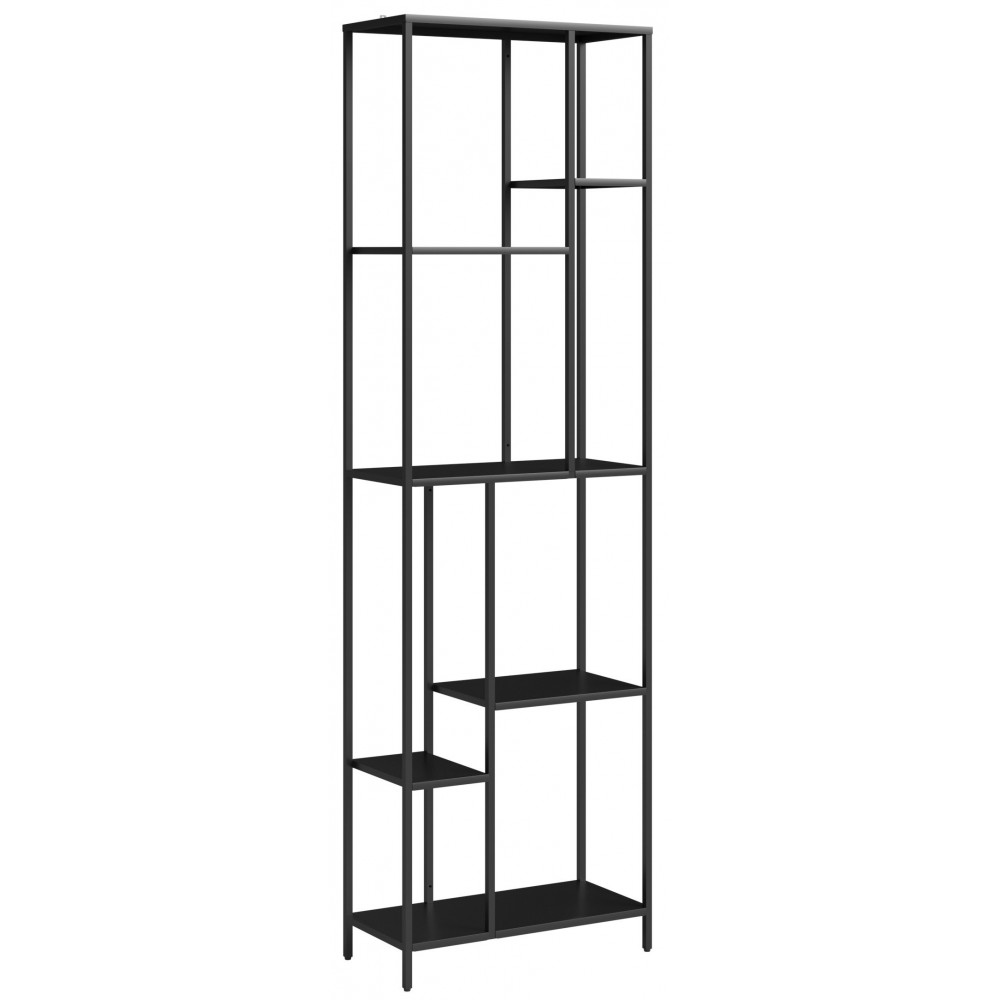 Βιβλιοθήκη Avensia-Μαύρο 60x28x198