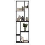 Βιβλιοθήκη Avensia-Μαύρο 60x28x198