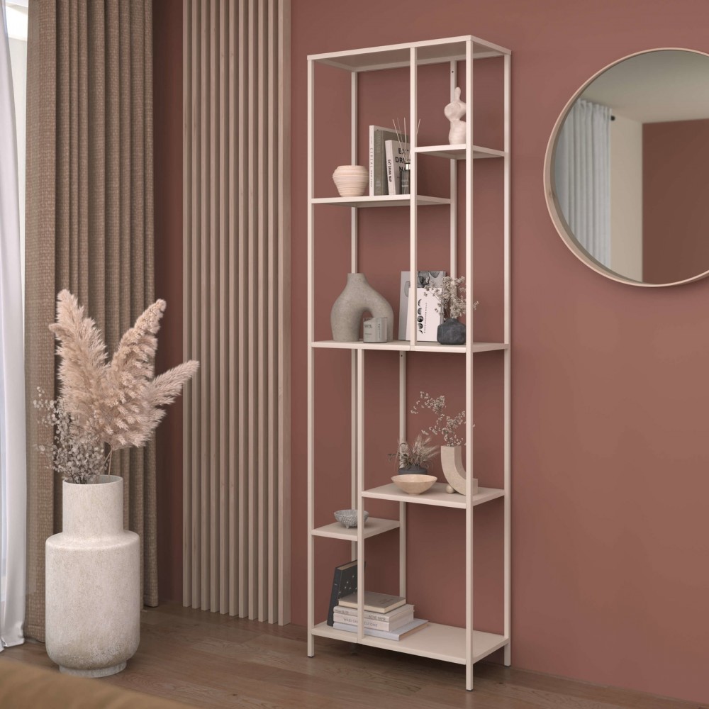Βιβλιοθήκη Avensia-Μπεζ 60x28x198
