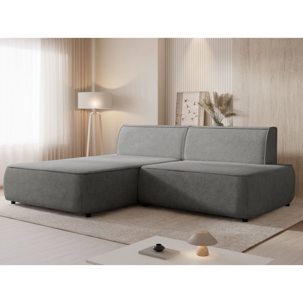 Γωνιακός Καναπές Zuno-Αριστερή-Γκρι Σκούρο 254x162x82