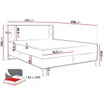 Επενδυμένο Κρεβάτι Portes-Μπεζ-140 x 200 208x104