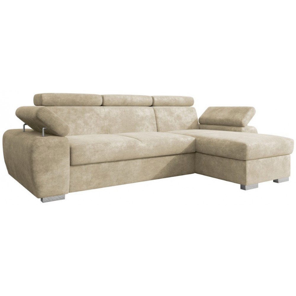 Γωνιακός Καναπές Plaza L-Μπεζ 255x170x98
