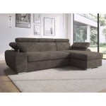 Γωνιακός Καναπές Plaza L-Καφέ 255x170x98