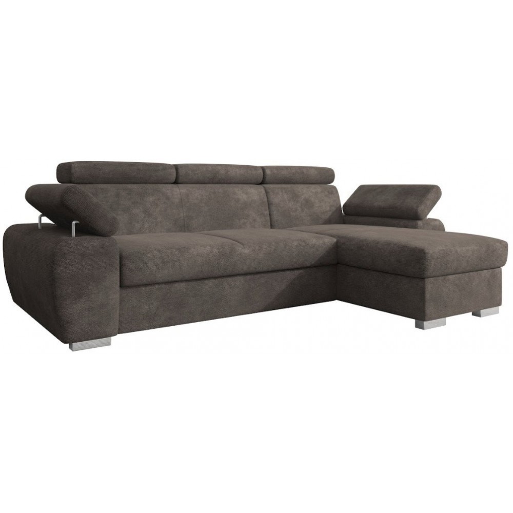 Γωνιακός Καναπές Plaza L-Καφέ 255x170x98