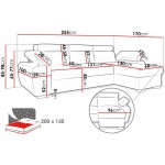 Γωνιακός Καναπές Plaza L-Γκρι 255x170x98
