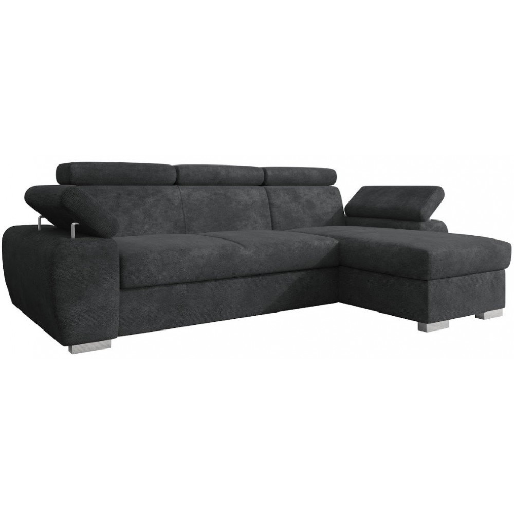 Γωνιακός Καναπές Plaza L-Ανθρακί 255x170x98