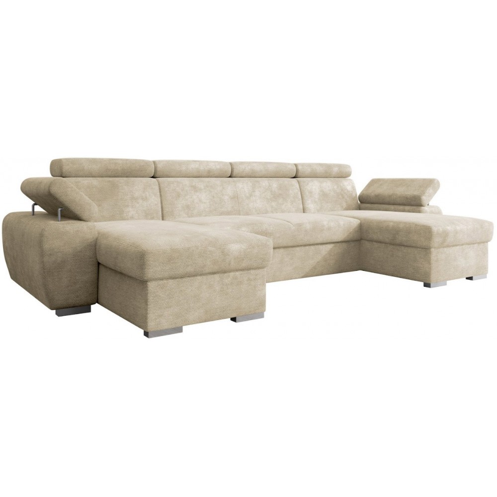 Γωνιακός Καναπές Plaza U-Μπεζ 255x170x98