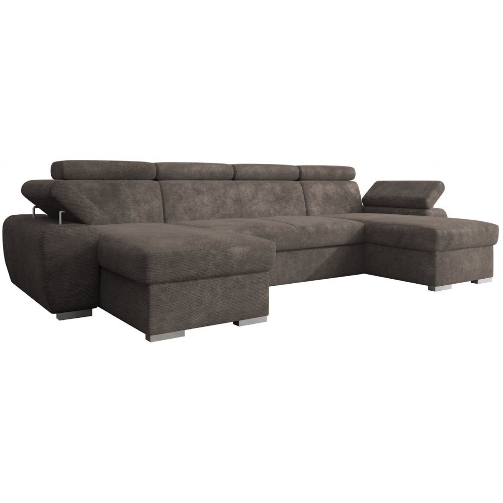 Γωνιακός Καναπές Plaza U-Καφέ 255x170x98