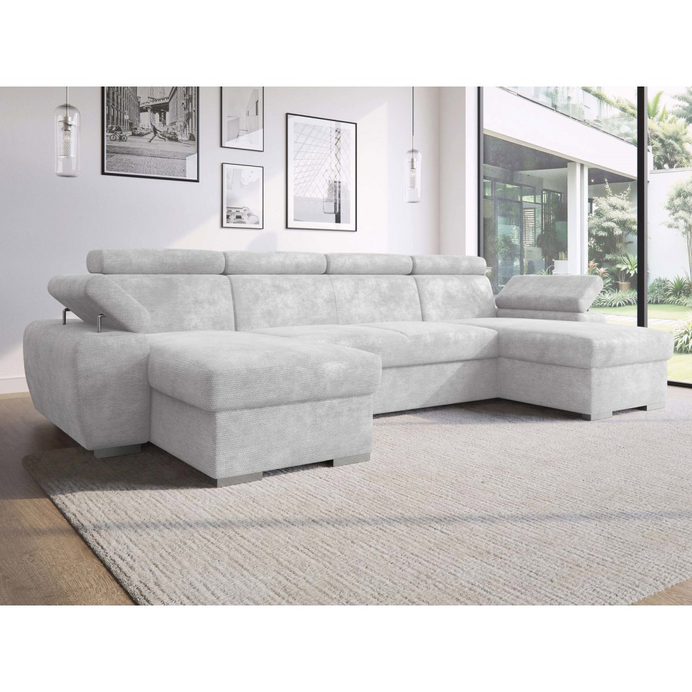 Γωνιακός Καναπές Plaza U-Γκρι 255x170x98