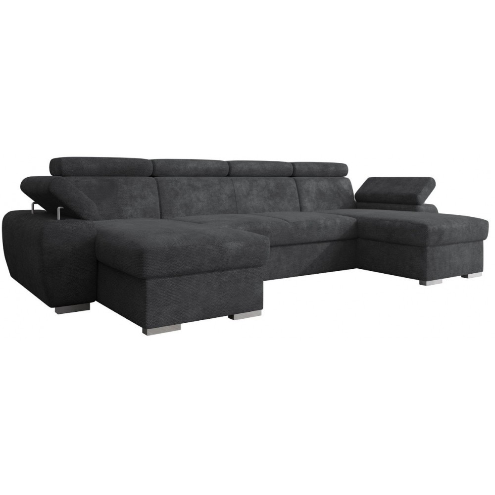 Γωνιακός Καναπές Plaza U-Ανθρακί 255x170x98