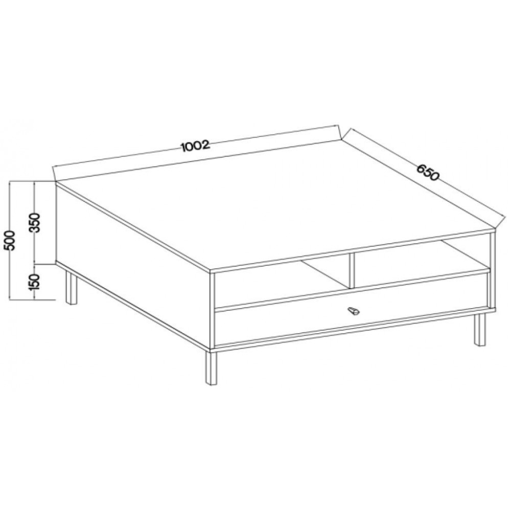 Τραπεζάκι Σαλονιού Siera-Μαύρο 100x65x50