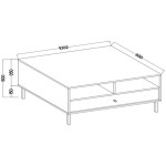 Τραπεζάκι Σαλονιού Siera-Μαύρο 100x65x50