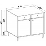 Μπουφές Siera 2F 2S-Χακί 84x41x95