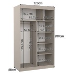 Ντουλάπα Catania 120 συρόμενη-Γκρεζ 120x58x200