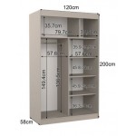 Ντουλάπα Alegre 120 συρόμενη-Γκρεζ 120x58x200