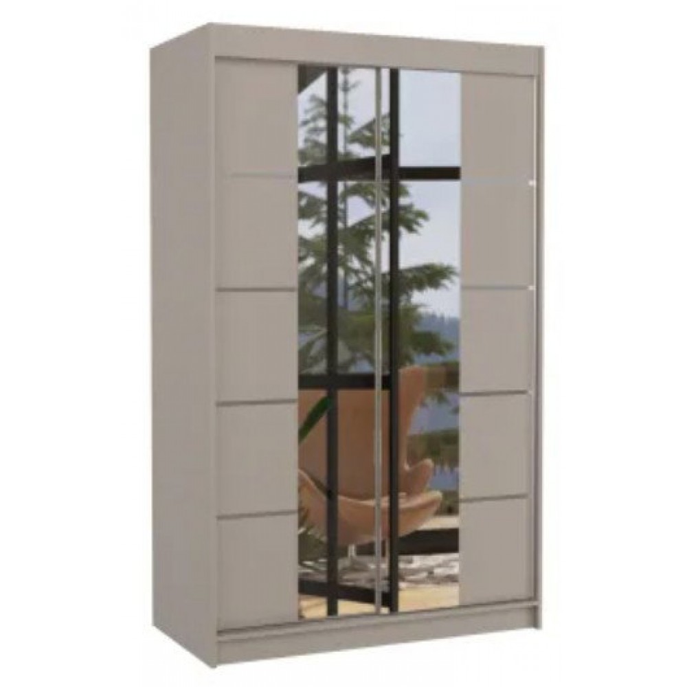 Ντουλάπα Spezia 120 συρόμενη-Γκρέζ 120x58x200