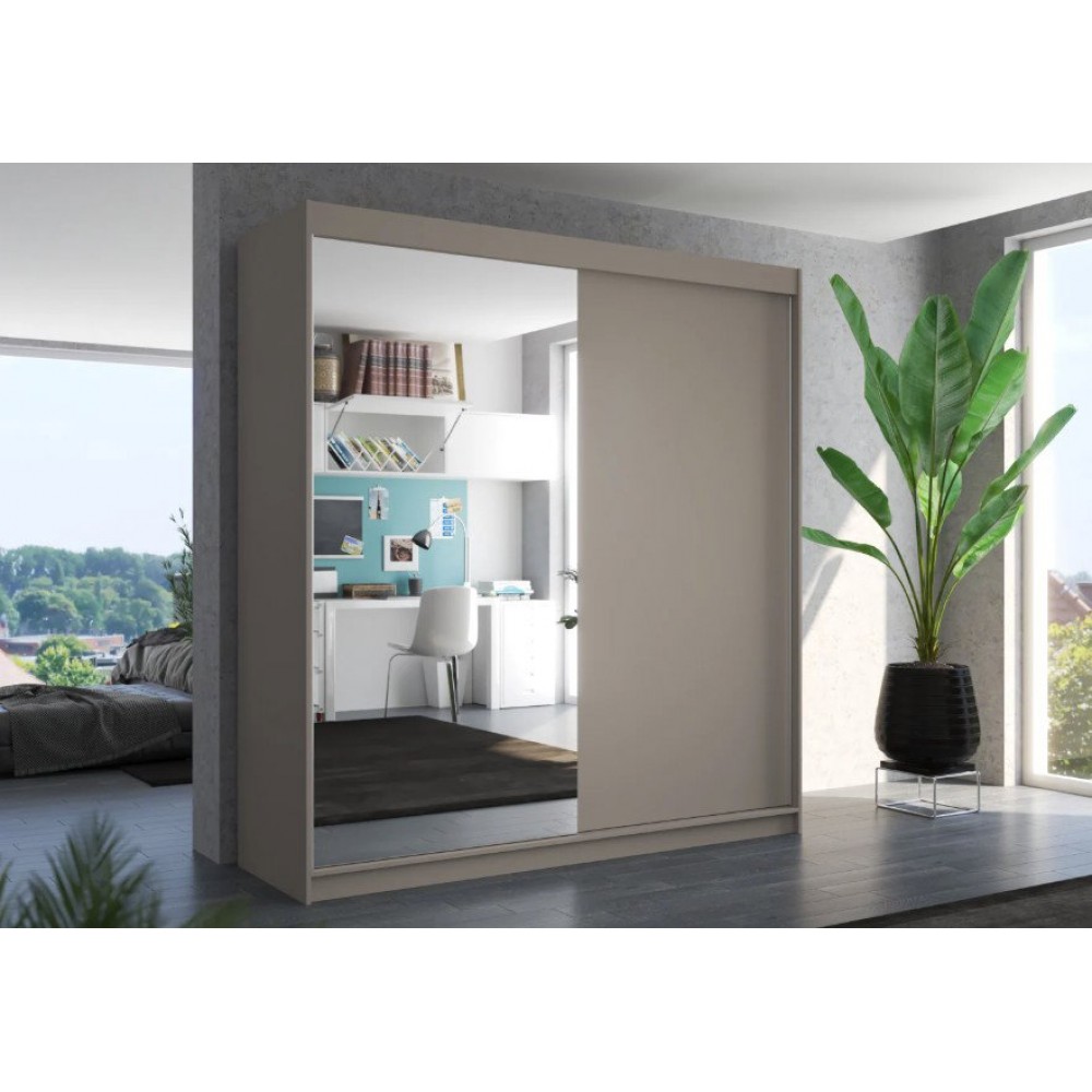 Ντουλάπα Bellov 200 συρόμενη-Γκρεζ 200x58x215